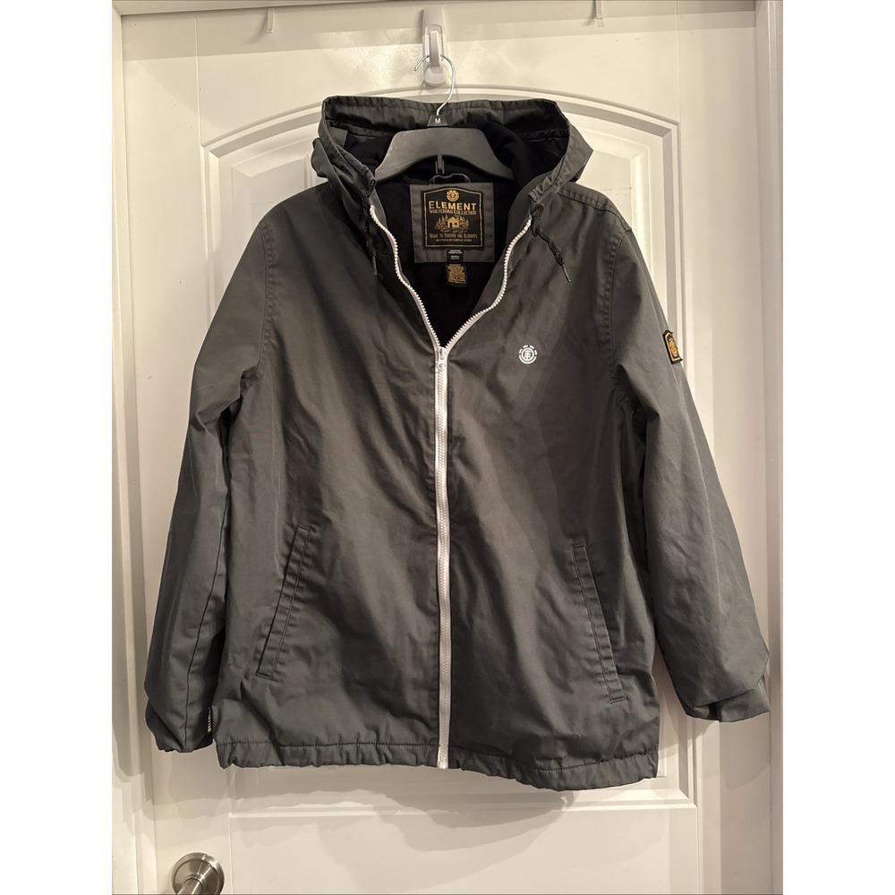 ELEMENT Mens Large Wolfboro Jacket Zip Up Hood Gray